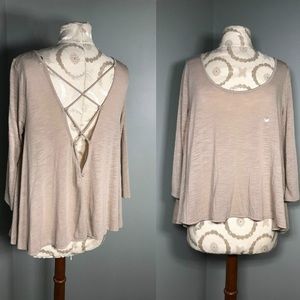 Tan American eagle flowy shirt